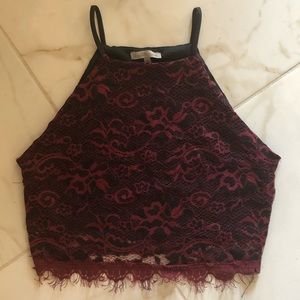 Lace High Neck Crop Top / Crop Tank